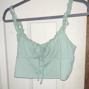 green crop top